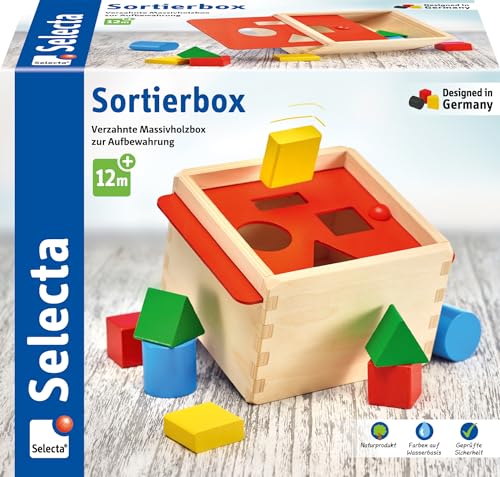 Selecta - Scatola Per Selezionare E Infilare, In Legno, 14 Cm, 62005
