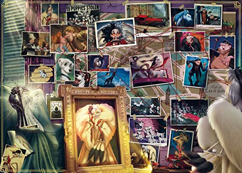 Ravensburger - Puzzle Villainous: Crudelia De Mon, Collezione Villainous, 1000 Pezzi, Idea Regalo, Per Lei O Lui, Puzzle Adulti