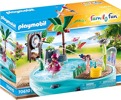 Playmobil Family Fun 70610, Piscina Con Giochi D'Acqua, Per Giocare Con L'Acqua, Dai 4 Anni