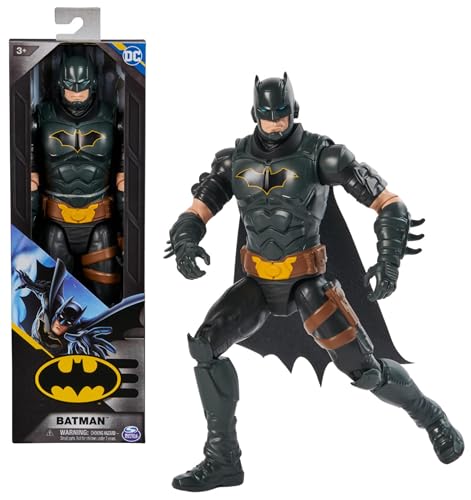 Dc Comics, Action Figure Batman Armatura Grigia, Supereroe Giocattolo In Scala, Personaggio Mondo Batman Alto 30 Cm, Supereroe Con 11 Punti Di Articol