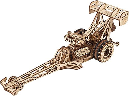 Ugears Kit Modellino Auto Da Costruire - Dragster Modellismo Da Costruire Adulti E Bambini Con Un Potente Motore Ad Elastico - Auto Da Corsa Puzzle 3D