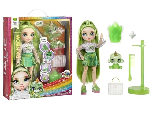 Rainbow High Fashion Doll Con Slime & Animale - Jade (Verde) - Bambola Scintillante Da 28 Cm Con Slime Scintillante, Animale Magico E Accessori Moda -