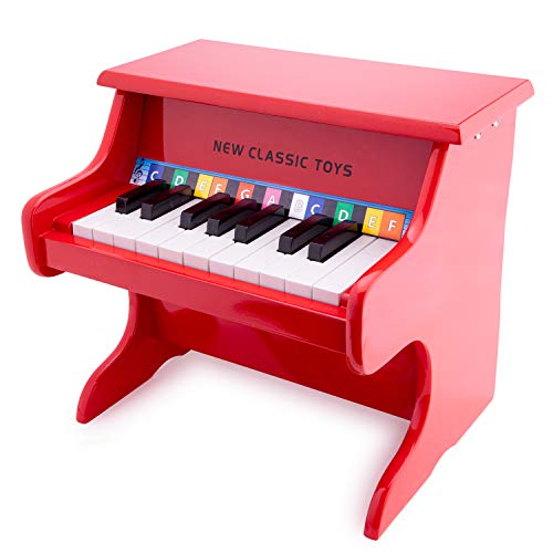 New Classic Toys Piano Red-18 Keys, Colore Red, 10155