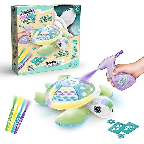 Canal Toys Airbrush Nature Tartaruga Da Personalizzare-Peluche Spray Art Con Pennarelli E Stencil, Certificati Fsc E Grs-Dai 6 Anni 280-Canal Toys, Of