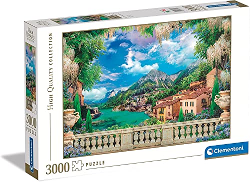 Clementoni - 33553 - High Quality Collection - Lush Terrace On Lake - 3000 Pezzi - Puzzle Adulti, Made In Italy