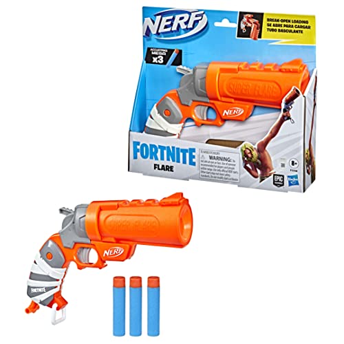 Hasbro Nerf Fortnite Flare, Blaster Con Dardi, Con Caricamento Dei Dardi Ad Apertura Completa, 3 Dardi Nerf Accustrike Mega, Dotato Di Impugnatura Di 