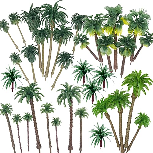 Cayway Palme Da Cocco, 34 Pz Palme Da Cocco Verdi Modello Albero Di Cocco Charming Per Modellismo Ferroviario Architettura Diorama Paesaggio Fai Da Te