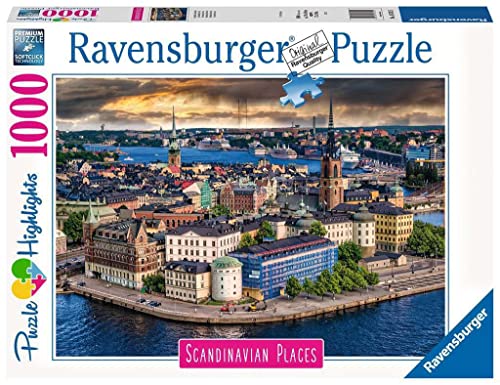 Ravensburger - Puzzle Stoccolma, Svezia, Collezione Scandinavian Places, 1000 Pezzi, Idea Regalo, Per Lei O Lui, Puzzle Adulti