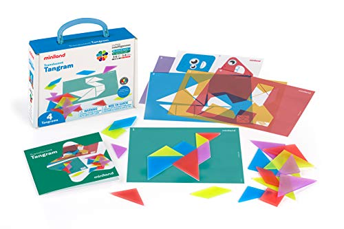 Miniland 32163 Tangram Traslucido, Multicolore