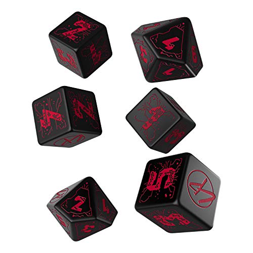 Q-Workshop Cyberpunk Red Dice Set Essential Dice, Multicolore