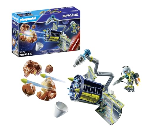 Playmobil Space Promo Packs 71369 Distruttore Di Meteoriti, Viaggi Spaziali, Spazio Esterno, Braccio Articolato Girevole E Cannoni Che Sparano, Giocat