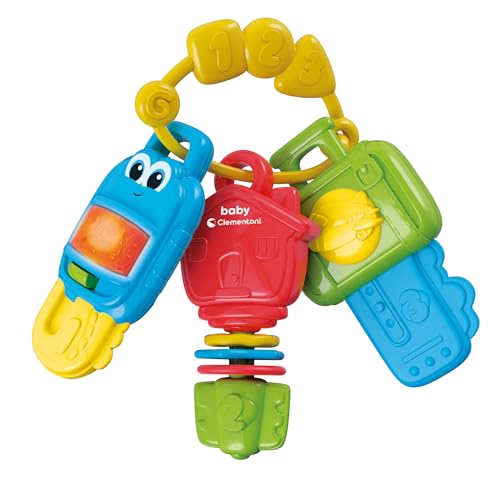 Clementoni - 3 Chiavi Giocattolo Interattive, Multi-Activity Keys, Gioco Musicale Elettronico Per La Prima Infanzia Con Luci E Suoni, Bambini 3-36 Mes