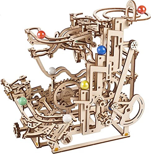 Ugears Pista Per Biglie Puzzle 3D - Pista Per Biglie, Puzzle In Legno Fai Da Te - Pista Per Biglie Per Bambini - Puzzle 3D In Legno Unico, Modellismo