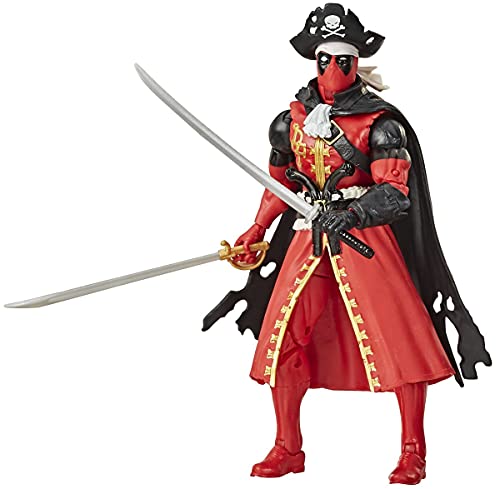 Marvel Legends Series Deadpool Pirate Figurina Con Accessori, 15 Cm, Multicolore, E9304