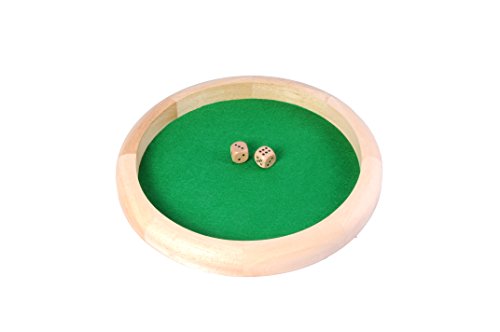 Engelhart - Pista Dadi Tonda In Legno Grezzo Con 2 Dadi In Legno Diametro 29 Cm