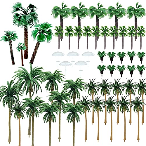 Na Woohome Palme Da Cocco, 44 Pz Palme Da Cocco Verdi Modello Albero Di Cocco Charming Con 5 Pz Mini Ombrello Per Modellismo Ferroviario Architettura