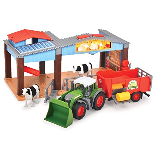 Dickie Toys- Stazione Farm Fendt Giocattolo, Multicolore, 203735003