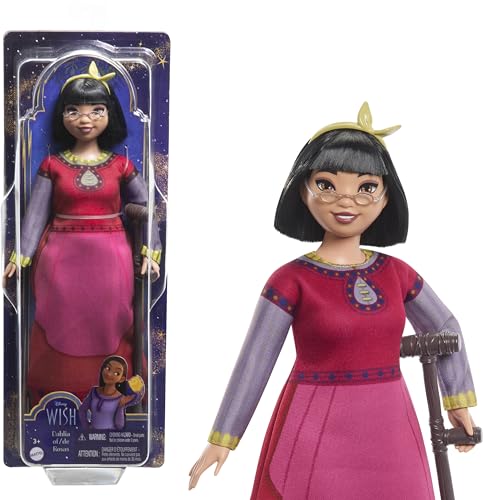 Disney Wish - Dahlia Di Rosas, Bambola Snodata Con Abito Rimovibile, Accessori, Cerchietto E Bastone Da Passeggio Inclusi, Look Ispirato Al Film, Gioc