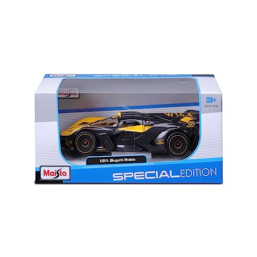 Maisto - Bugatti Bolide - Riproduzione Del Veicolo In Scala 1/18 - Giallo - Giocattolo Per Bambini Da Collezione Dai 14 Anni - M32911Y