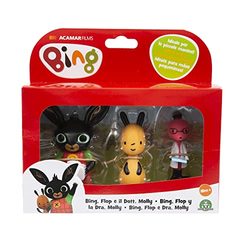 Giochi Preziosi Bing Set 3 Mini Personaggi, Bing, Flop E Dottor Molly, Dai Colori Luminosi E Dalle Giuste Dimensioni Per Le Mani Dei Più Piccoli, Per