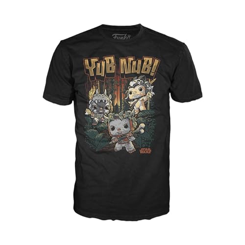 Funko Boxed Tee: Star Wars, Ewok, S, T-Shirt, Maglietta, Vestiti, Idea Maniche Corte Per Gli Adulti Uomini E Donne, Merchandising Ufficiale, Movies Fa