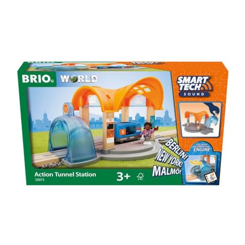 Brio 33973 Stazione Ferroviaria Con Tunnel Azione Smart Tech Sound, Brio World Ferrovie, Giochi Per Bambini, Età Raccomandata 3+ Anni, Compatibile Con