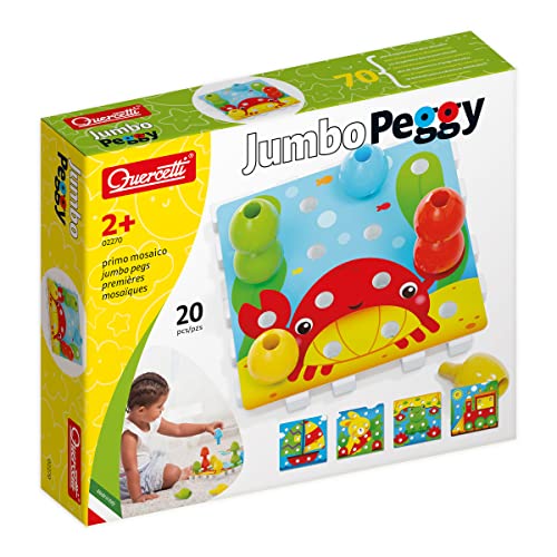 Quercetti 2270 Quercetti-2270 Jumbo Peggy-Early Learning Button Art Game Construction Plugging Toys