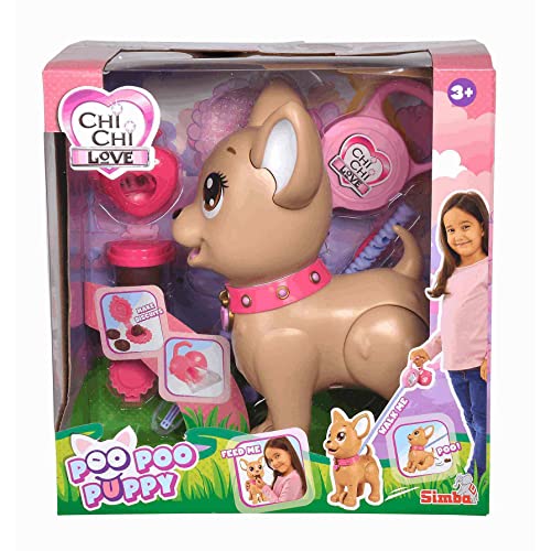 Simba - Chi Chi Love Poo Poo Puppy, 105893264, + 3 Anni, Inclusi Guinzaglio E Porta Sacchettini A Forma Di Cuore