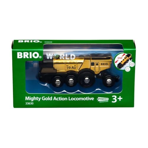 Brio Grande Locomotiva Dorata Con Azioni, Treni, Vagoni, Veicoli Di Brio Wolrd, Età Raccomandata 3+, Gioco Per Bambini, 33630