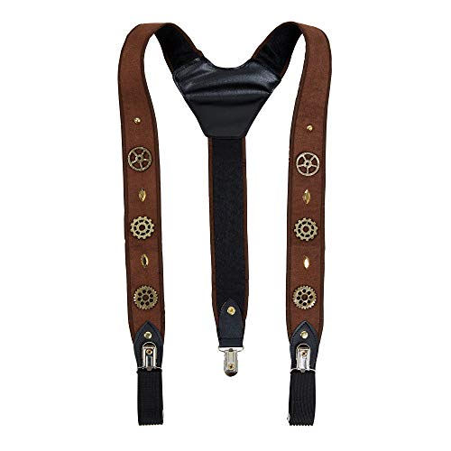 Bristol Novelty Ba2997 - Bretelle Steampunk, Per Adulti, Colore: Marrone
