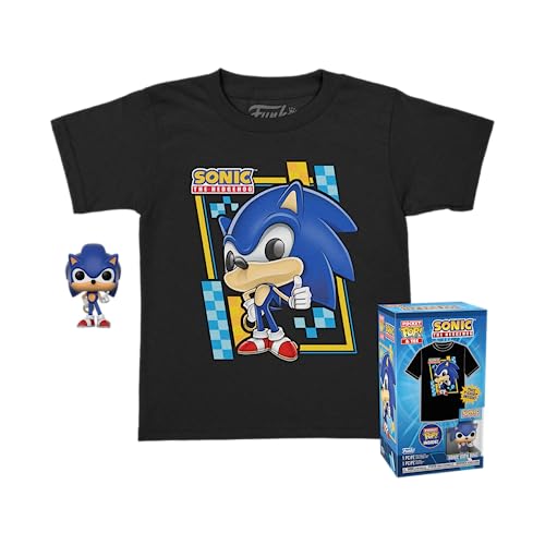 Funko Pocket Pop! & Tee: Sonic - Per Bambini E Ragazzi - Pelosino - Medium - Sonic The Hedgehog - T-Shirt, Maglietta - Vestiti Con Minifigure In Vinil