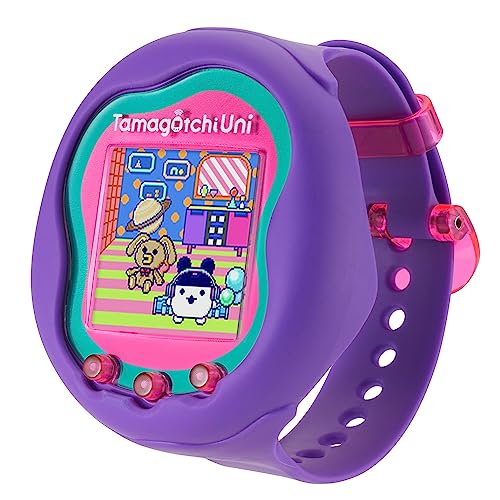 Bandai - Tamagotchi Uni - Tamagotchi Connesso Con Orologio Da Polso - Animale Domestico Virtuale - Modello Viola - 43352
