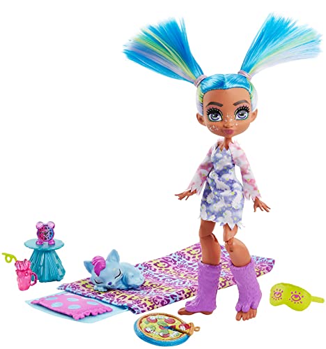 Cave Club -Playset ​Pigiamasauro Party Con Bambola Tella, Cucciolo Dinosauro E Accessori, Giocattolo Per Bambini 4+ Anni, Gth06