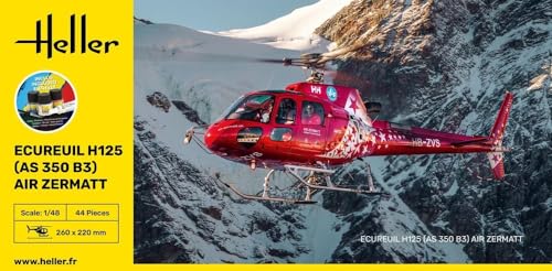 Heller - Modello Elicottero Starter Kit Scoiattolo H125 (As 350 B3) Air Zermatt 56490| 1:48