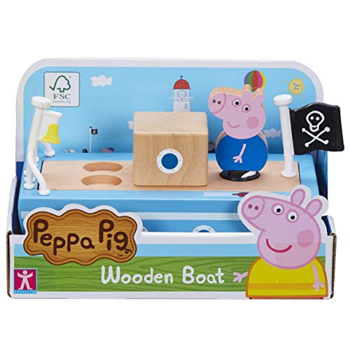 Peppa Pig Grandpa Pigs Wooden Boat, Sustainable Fsc Certified Wooden Toy, Preschool Toy, Imaginative Play, Gift For 2-5 Year Old