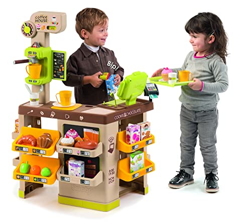 Smoby - Roleplay Coffee House, 7600350232, 3 Anni, 57 Accessori, Macchina Del Caffè, Registratore Di Cassa, H. 89 Cm