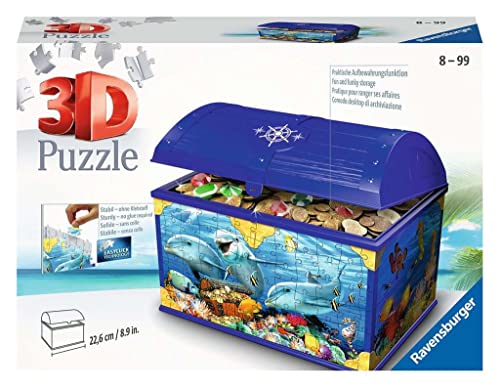Ravensburger 3D Puzzle- Scrigno Del Tesoro Underwater World – Puzzle Da 216 Pezzi, Senza, Multicolore, 11174