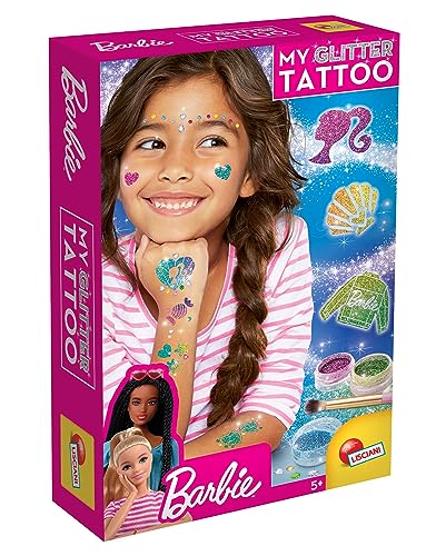 Lisciani Giochi- Barbie My Glitter Tattoo, Colore Bianco, 100958