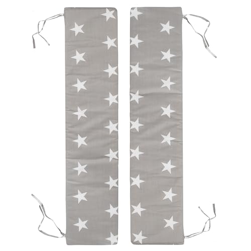 Roba Set Di Cuscini Per Panca Little Stars - 89 X 18 Cm - Rivestiti In Pu - Adatti Ai Set Di Sedili Picnic E Play - Rettangolari - Con Stelline Bianch