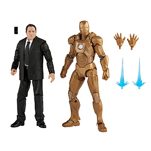 Hasbro Marvel Legends Series, Action Figure Da 15 Cm, Confezione Da 2, Happy Hogan E Iron Man Mark 21, Include 5 Accessori, Multicolore