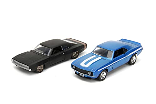 Jada - Fast & Furious Twin Pack, 253202013, 8 Ani, Chevrolet Camaro 1969 + Dodge Charger Widebody 1968, In Die-Cast, Licenza Ufficiale, In Scala 1:32
