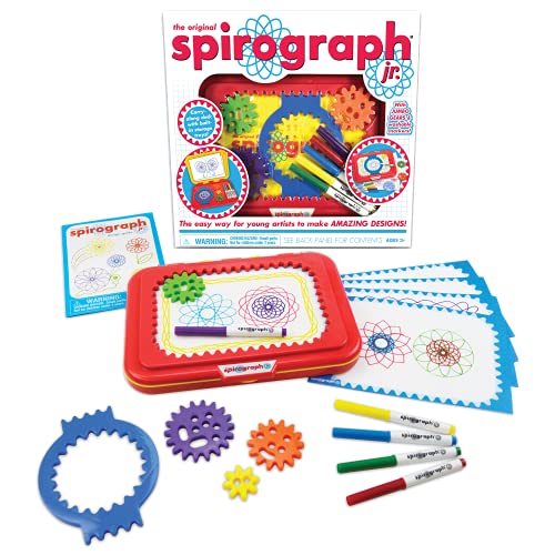 Grandi Giochi- Spirograph Junior-Set Con Spirografo E Pennarelli Lavabili-Clg05000, Multicolore, Large, 8056379122234