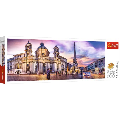Trefl 500 Elementi, Panorama, Qualità Premium, Per Adulti E Bambini Dai 10 Anni Puzzle, Colore Piazza Navona-Roma, 29501