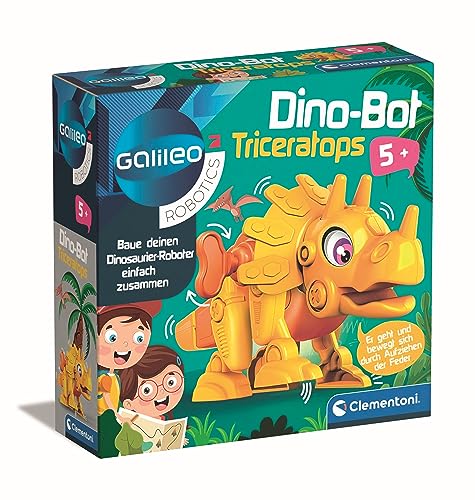 Clementoni Galileo Robotics Dinobot Triceratops - Kit Modellino Dinosauro, Giocattolo Per Bambini Dai 5 Anni In Su, 59326