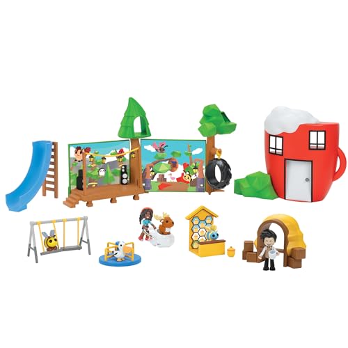 Adopt Me! Coffee Shop And Playground Large Playset - Top Online Game - Codice Articolo Virtuale Esclusivo Incluso - Con I Tuoi Animali Domestici, Pers