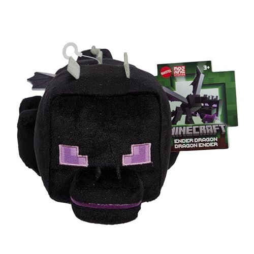Mattel Minecraft - Peluche Enderdrago, Personaggio Da Collezione Alto 20+ Cm E Realizzato In Tessuto Di Alta Qualità, Design Pixelato Ispirato Al Vide