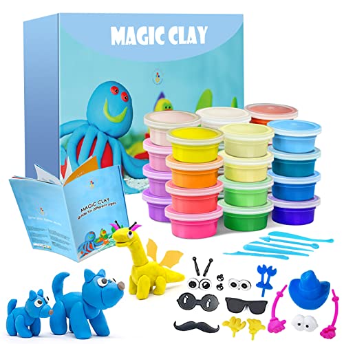 Argilla Da Modellare 24 Colori Pasta Modellabile Magica Essiccante All'Aria Per Bambini Con Strumenti Per Scolpire Gli, Accessori, Ideale Come Regalo 