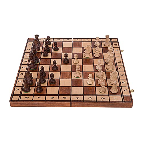 Square - Scacchi In Legno - Jupiter - 40 X 40 Cm - Scacchiera & Pezzi Degli Scacchi