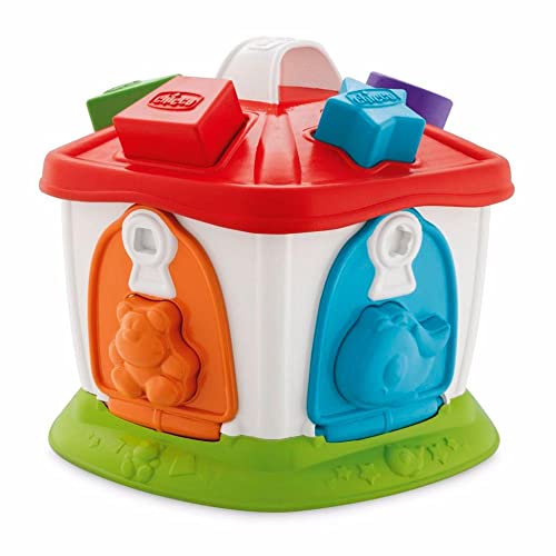 Chicco Cottage Degli Animali 2In1, Gioco A Incastri Con Livelli Crescenti Di Difficoltà, Gioco Educativo Con Chiavi Colorate E Formine In Plastica - G