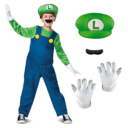 Disguise Disk10773K Super Mario Deluxe Luigi Costume, Ragazzi, Verde, M